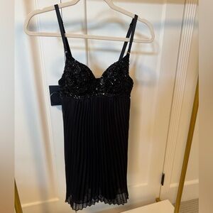 Elegant Black Pleated Dress